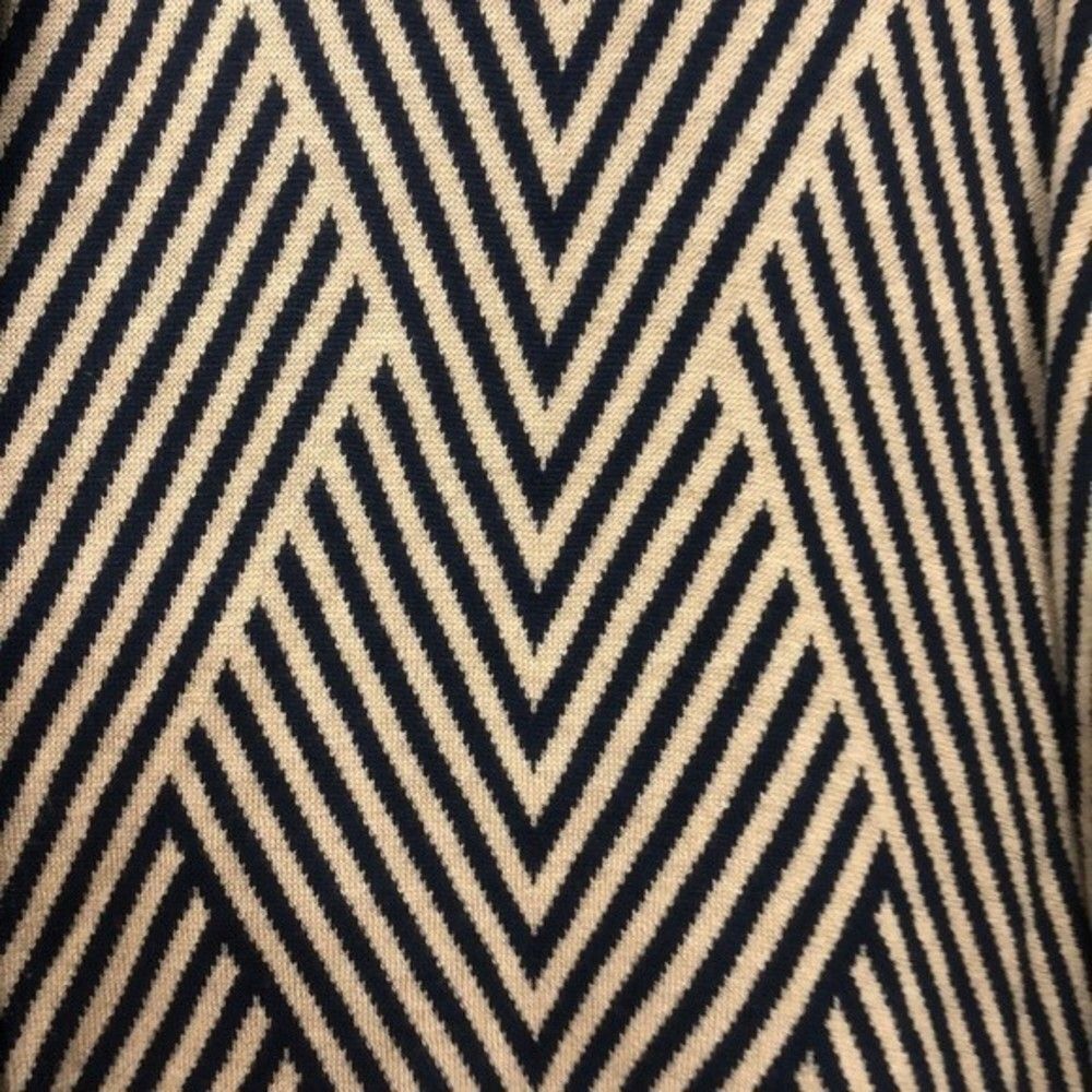 Belldini Open Front Cardigan Geo Stripes Tan & Navy New Condition Small - Picture 6 of 7